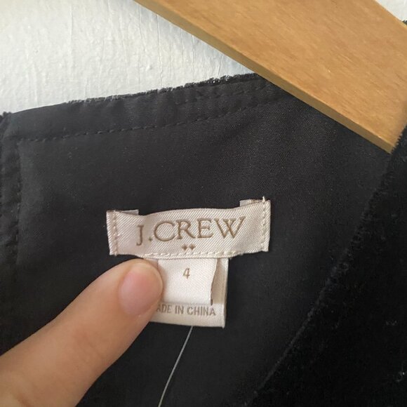 J.Crew Sleeveless Blouse Womens Size 4 Black Velvet Peplum Hem NWT Keyhole Neck - Picture 5 of 10